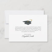 シンプルスクリプト卒業感謝していYou photo card サンキューカード (裏面)