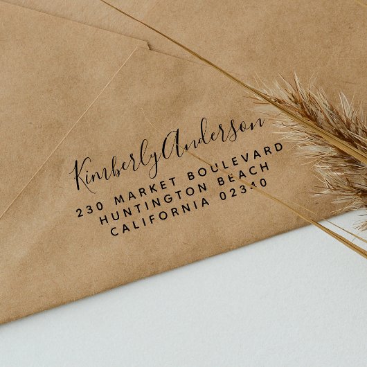 シンプルスクリプト名と情報連絡の差出人住所 ラバースタンプ