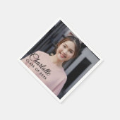 シンプルスクリプト名フォト卒業パーティナプキンス スタンダードカクテルナプキン (角)