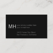 シンプルスクリプト名プロフェッショナル黒 名刺 (裏面)