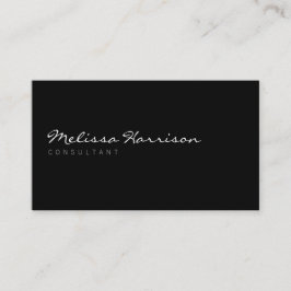 シンプルスクリプト名プロフェッショナル黒 名刺