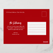 シンプルスクリプト名ミニマルPhoto結婚した Christmas 箔シーズンポストカード (裏面)