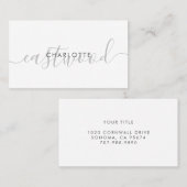 シンプルスクリプト名モノグラム通話カード 名刺 (正面/裏面)