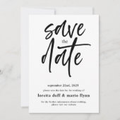 シンプルスクリプト日付の保存招待状 招待状 (正面)