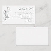 シンプルスクリプト植物結婚の願い エンクロージャーカード (正面/裏面)