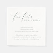 シンプルスクリプト白黒の結婚おもしろいファクト スタンダードカクテルナプキン (正面)