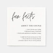 シンプルスクリプト白黒の結婚おもしろいファクト スタンダードカクテルナプキン (正面)