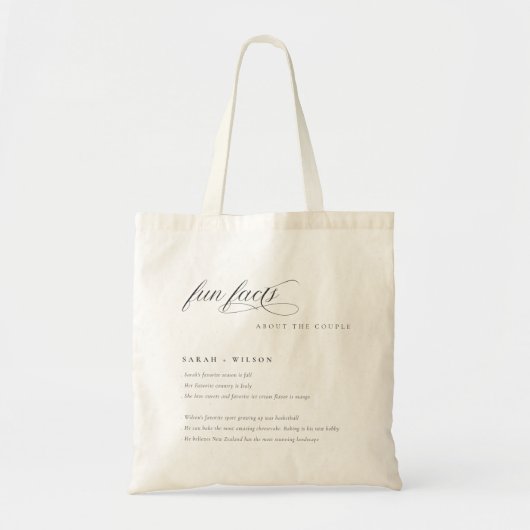 シンプルスクリプト白黒の結婚おもしろいファクト トートバッグ (正面)