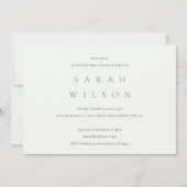 シンプルスクリプト白黒ブライダルシャワー招待状 サンキューカード (正面)