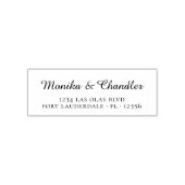 シンプルスクリプト結婚カップルの差出人住所 セルフインキングスタンプ (デザイン)