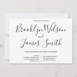 シンプルスクリプト結婚式招待状 招待状