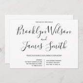 シンプルスクリプト結婚式招待状 招待状 (正面/裏面)