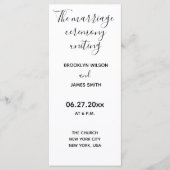 シンプルスクリプト結婚式 プログラム (正面)