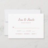 シンプルスクリプト結婚Terracotta 出欠カード (正面)