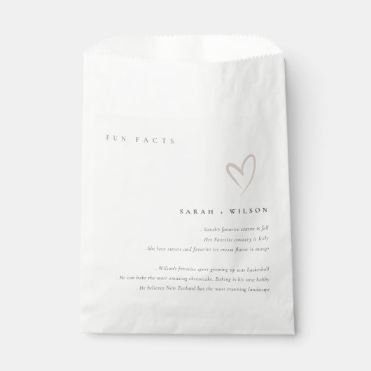 シンプルスクリプト赤面ハート結婚のおもしろいファクト フェイバーバッグ (正面)