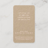 シンプルスクリプト赤面ピンク&クラフトバーティカエレガントル 予約カード (裏面)