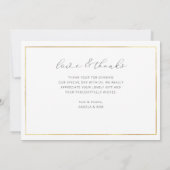 シンプルスクリプト黒と白結婚の サンキューカード (裏面)