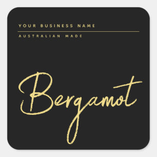 シンプルスクリプト黒jar製品ラベル スクエアシール