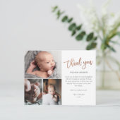シンプルスクリプト3 フォトコラージュ ベイビーサンキュー ポストカード (スタンド正面)