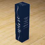 シンプルスクリプト – ネイビーブルー&ホワイト ワインギフトボックス<br><div class="desc">シンプルScript - Navy Blue & White Wine Box By The Business Card Store.</div>