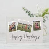 シンプルスクリプト ハッピーホリデー3 フォトコラージュ シーズンカード (スタンド正面)
