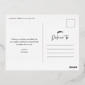 シンプルスクリプト ハッピーホリデー 3 フォトコラージュ ゴールド 箔シーズンポストカード (裏面)