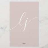 シンプルスクリプト パーソナライズ ステーショナリー ローズ アイボリー (裏面)