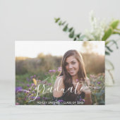 シンプルスクリプト モダン2 フォト 卒業 案内状 (スタンド正面)