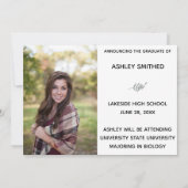 シンプルスクリプト モダン2 フォト 卒業 案内状 (裏面)