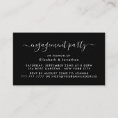 シンプルスクリプト – 婚約パーティチケット招待状 名刺 (正面)