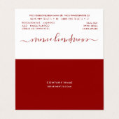 シンプルスクリプト – 赤と白のダブルロイヤリティ 名刺 (外部フラット)