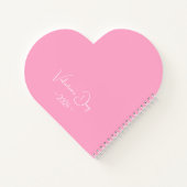 シンプルスクリプパーソナライズされたトのピンクハート ノートブック (裏面)