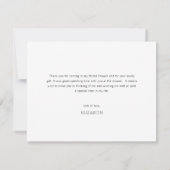 シンプルスクリプミニマルトブライダルシャワーサンキューカード 招待状 (裏面)