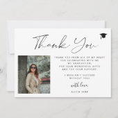 シンプルスクリプミニマルト2写真卒業感謝していあなた 招待状 (正面)