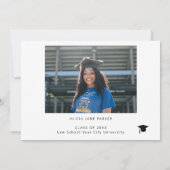 シンプルスクリプミニマルト2写真卒業感謝していあなた 招待状 (裏面)