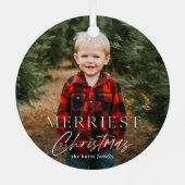 シンプルスクリプメリートス写真休日 メタルオーナメント (裏面)