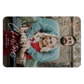 シンプルスクリプメリート・クリスマス・ホリデー・カード マグネット (横)