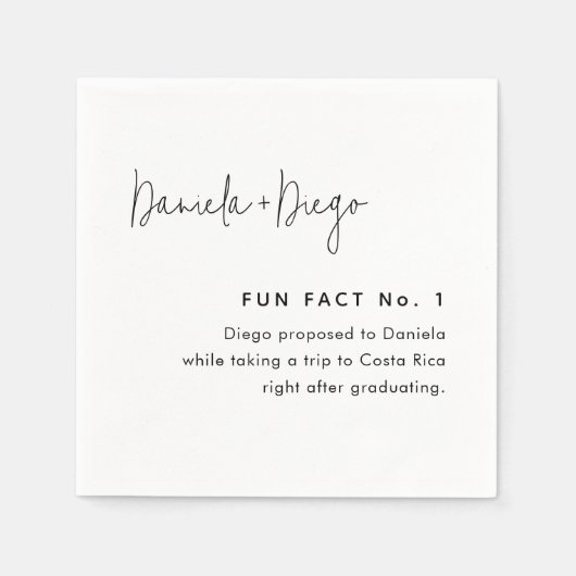 シンプルスクリプモダントおもしろいのファクト結婚ー スタンダードカクテルナプキン (正面)