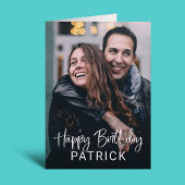 シンプルスクリプモダントと写真 |ハッピーバースデー カード