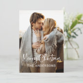 シンプルスクリプモダントと写真 | メリークリスマス シーズンカード (スタンド正面)