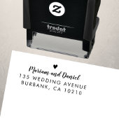 シンプルスクリプモダントハート結婚の差出人住所 セルフインキングスタンプ