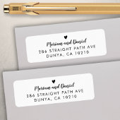 シンプルスクリプモダントハート結婚の差出人住所 ラベル