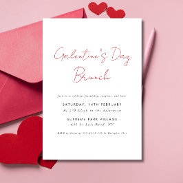 シンプルスクリプモダントGalentines Day Brunchパーティー 招待状