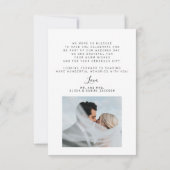 シンプルスクリプモダントphoto black overlay結婚's サンキューカード (裏面)