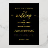 シンプルスクリプ実在トフォイル – 結婚式招待状 箔招待状 (正面)