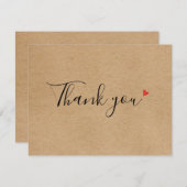 シンプルスクリプ素朴トKraftビジネスサンキューカード サンキューカード (正面/裏面)