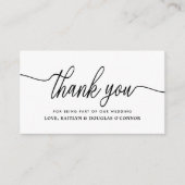 シンプルスクリプ結婚トありがとう エンクロージャーカード (正面)