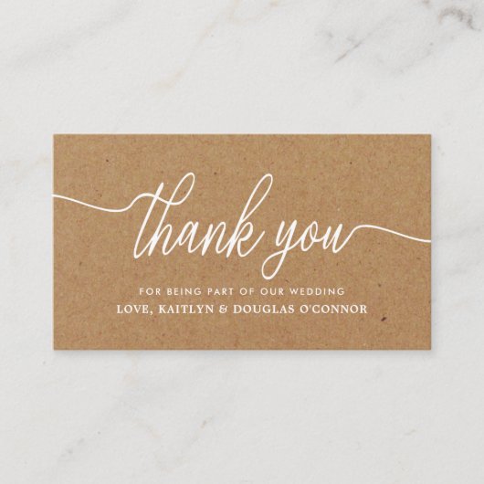 シンプルスクリプ結婚トありがとう エンクロージャーカード (正面)