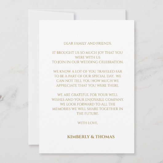 シンプルスクリプ結婚トありがとう カード (裏面)