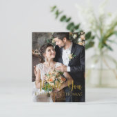 シンプルスクリプ結婚トありがとう ポストカード (スタンド正面)